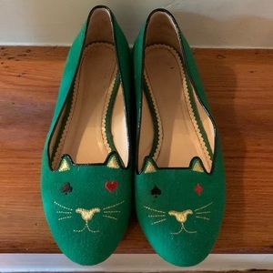 Charlotte Olympia Card Suit Cat Flats
